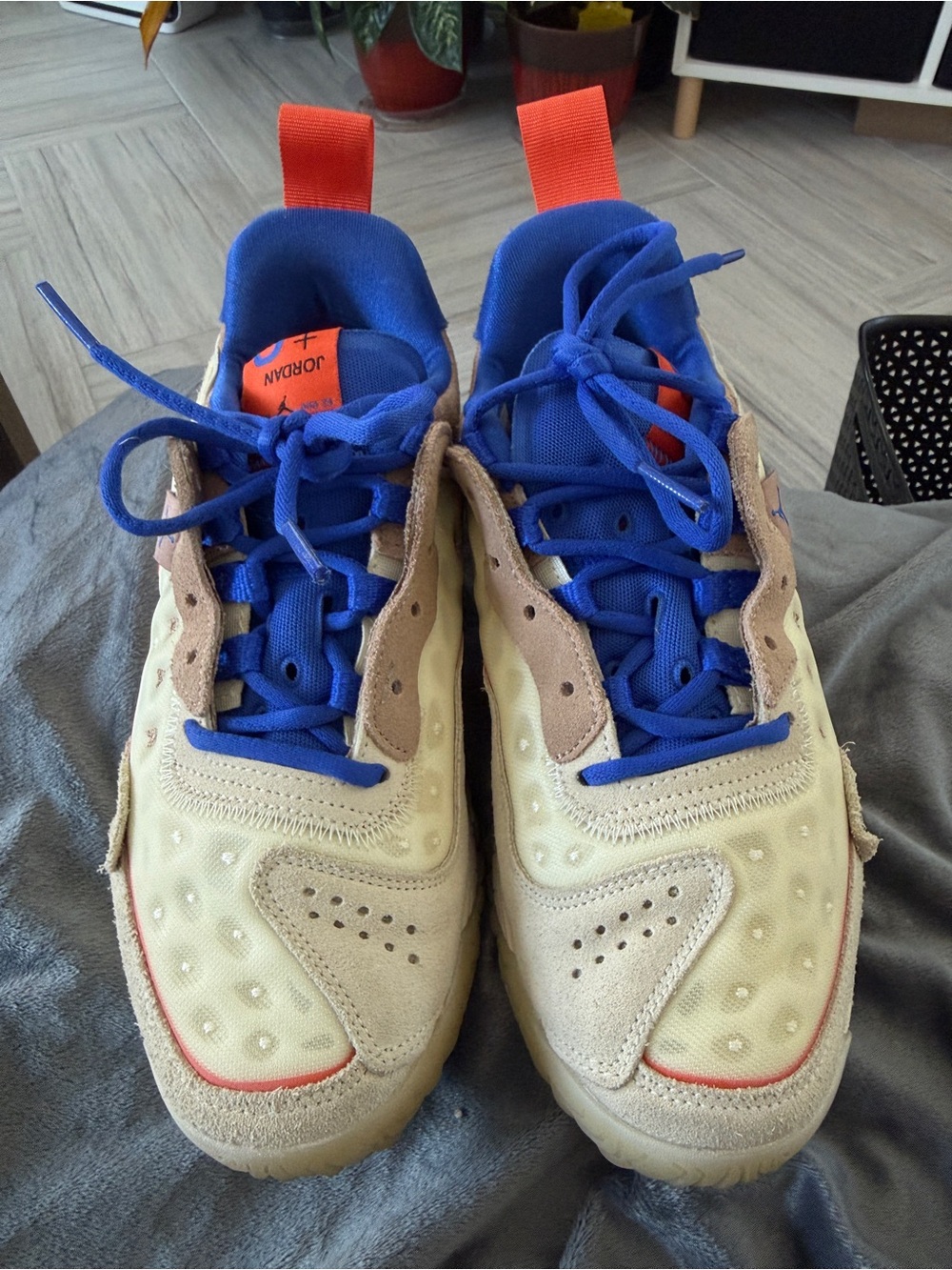 Jordan Womens' Tan and Blue Athletic Shoes